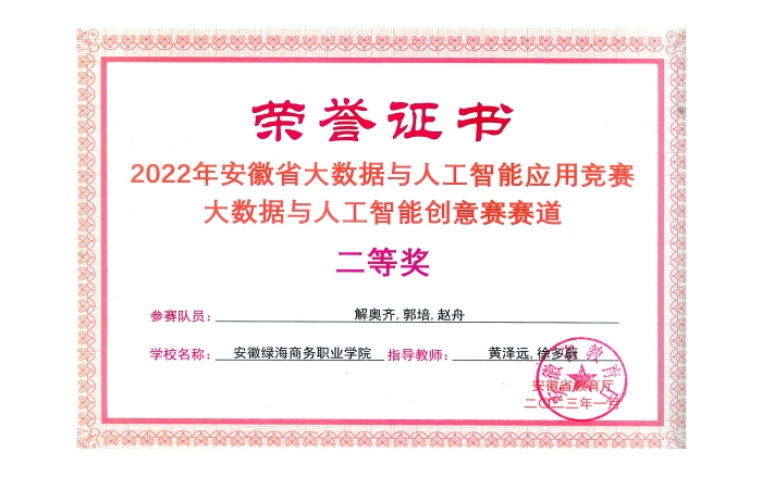 大數(shù)據(jù)與人工智能創(chuàng)意賽賽道二等獎(jiǎng)